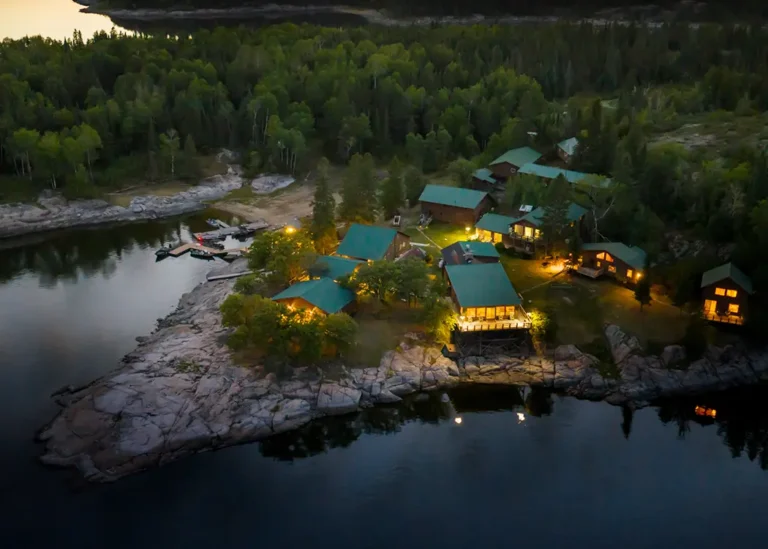 ontario-fishing-lodge-aerial-night